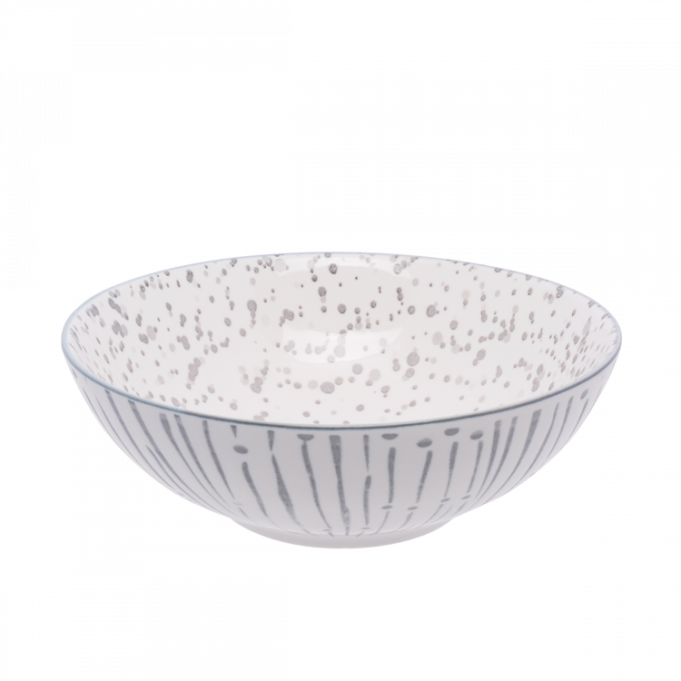 Lunasol - Miska na cereálie biela / svetlo-sivá 17,8 cm - Basic (490833)