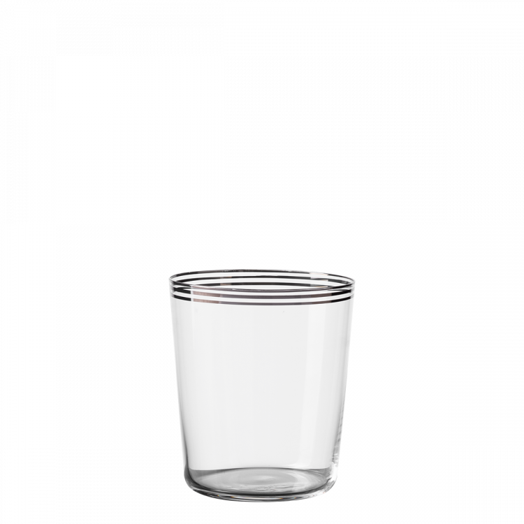 Lunasol - Poháre Tumbler s tromi pruhmi v platinovej farbe 440 ml set 6 ks - 21st Century Glas (322177)