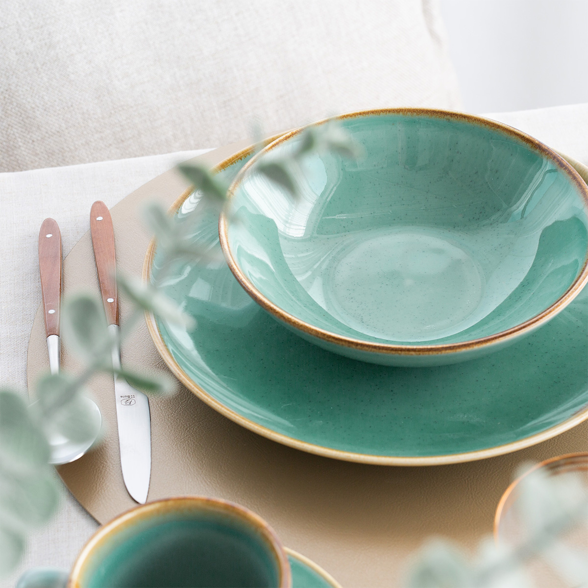 Porcelánový set 30 ks - Sand tyrkysový – Gaya