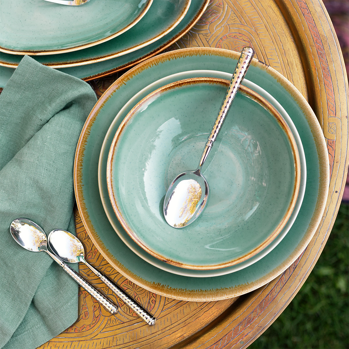 Porcelánový set 30 ks - Sand tyrkysový – Gaya