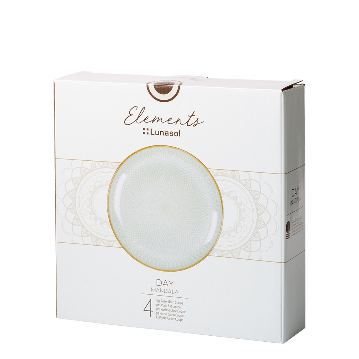 Tanier plytký Coupe 27 cm set 4 ks - Elements Day Mandala
