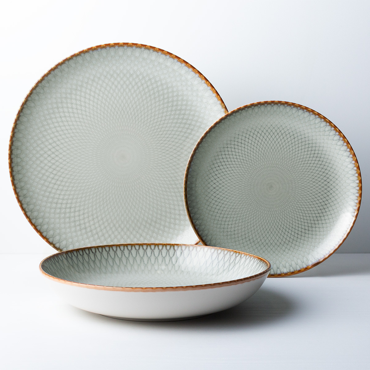 Tanier plytký Coupe 27 cm set 4 ks - Elements Day Mandala