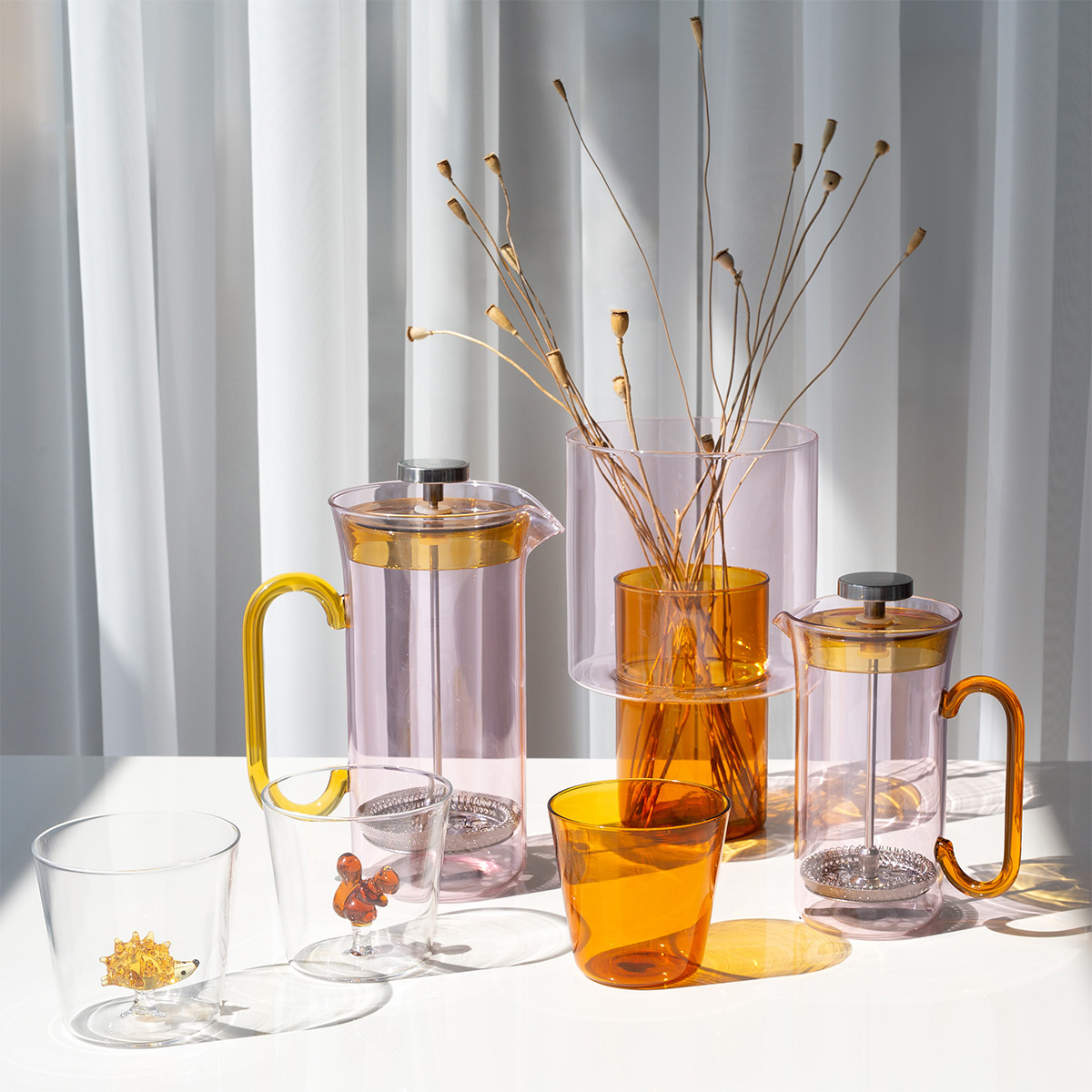 French Press veľká ružová 900 ml | Ichendorf