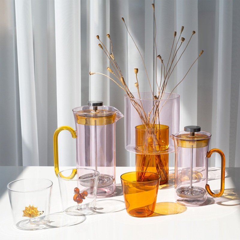 French Press veľká ružová 900 ml | Ichendorf