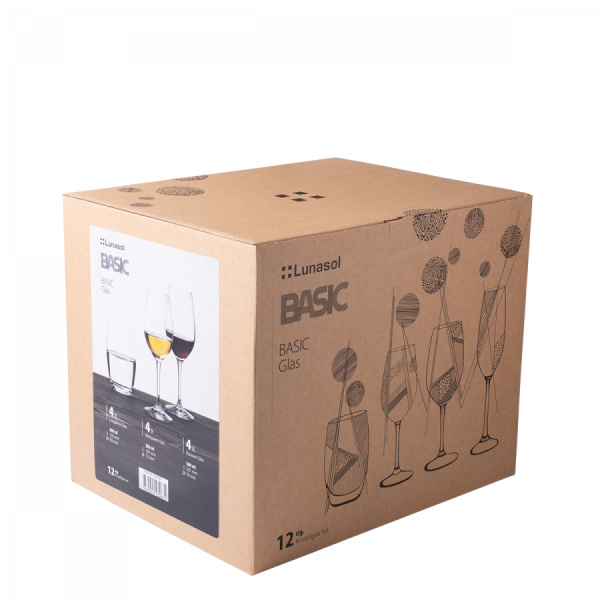 Štartovací set pohárov do domácnosti 12 ks - BASIC Glas Lunasol