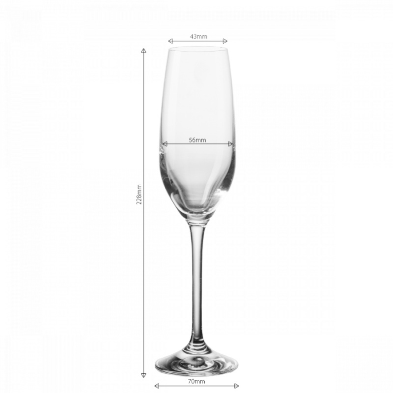 Poháre na šampanské 205 ml set 4 ks - Univers Glas Lunasol META Glass