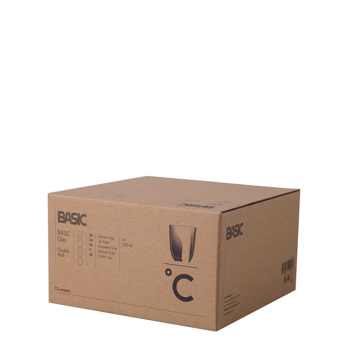 Pohár BASIC Glas Double Wall 250 ml - set 4 ks