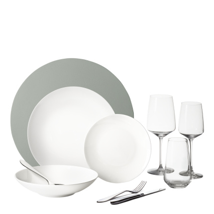 Štartovací set riadu 60 ks | Premium Platinum silver