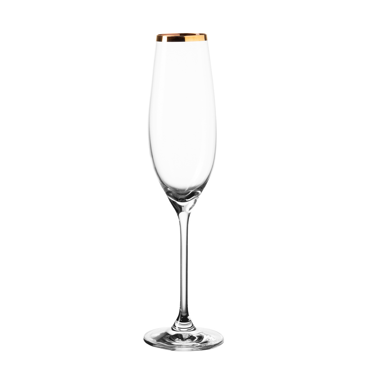 Pohár na šampanské s pozláteným okrajom 210 ml - Premium Glas Crystal