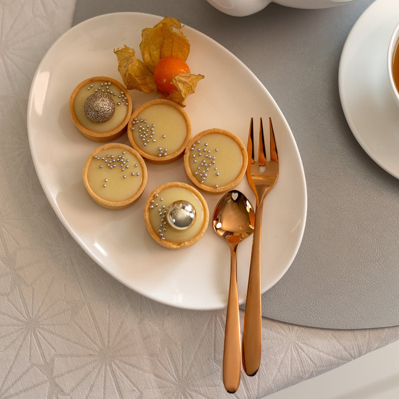 Darčekový set so srdiečkom 6 ks ružovo-zlatý — Love Cutlery