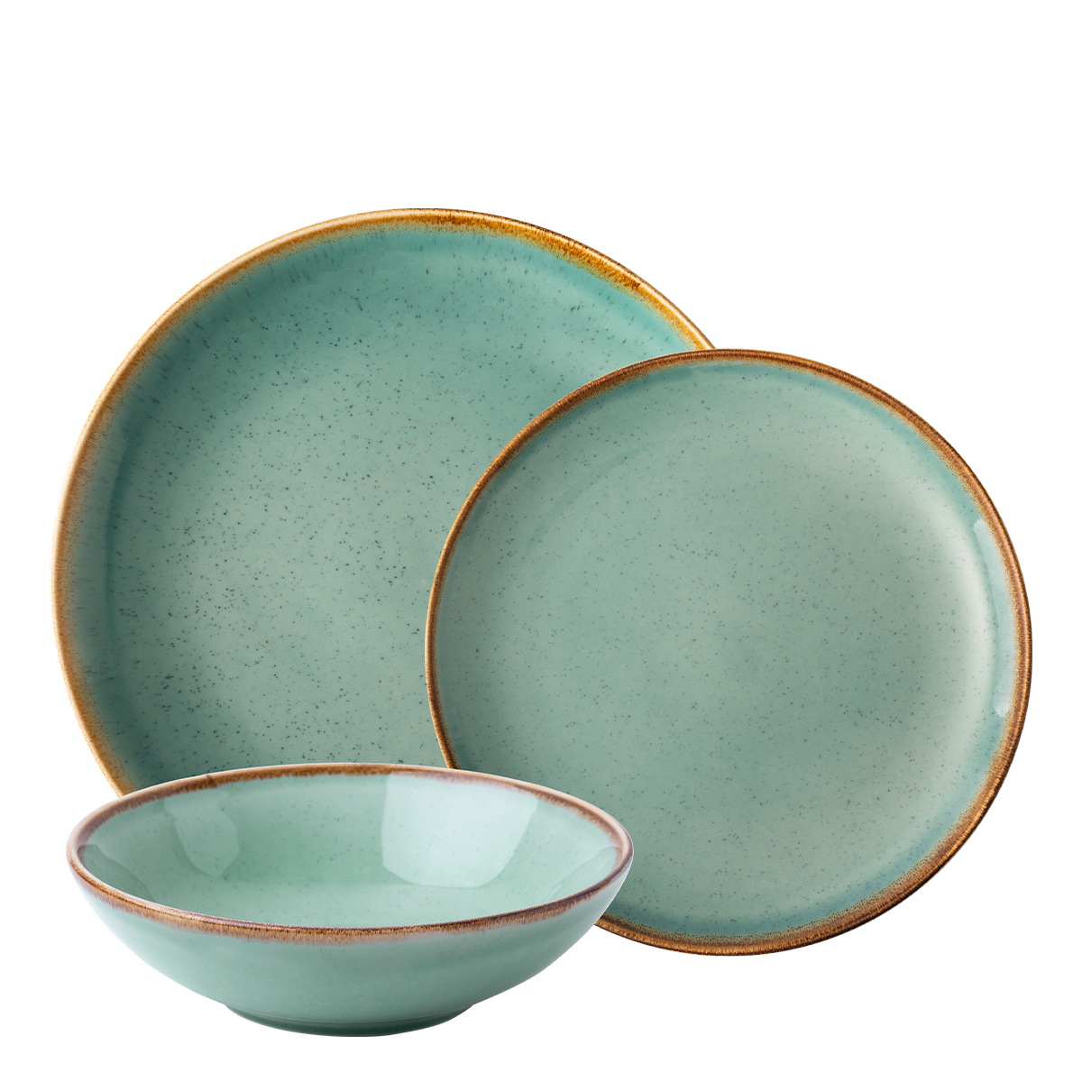 Porcelánový set 12 ks | Gaya Sand tyrkysový