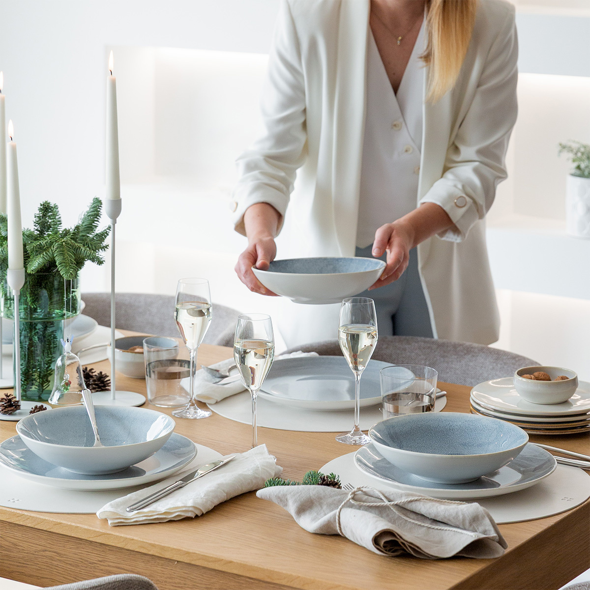 Porcelánový set 12 ks | Gaya Atelier Glacial Ice