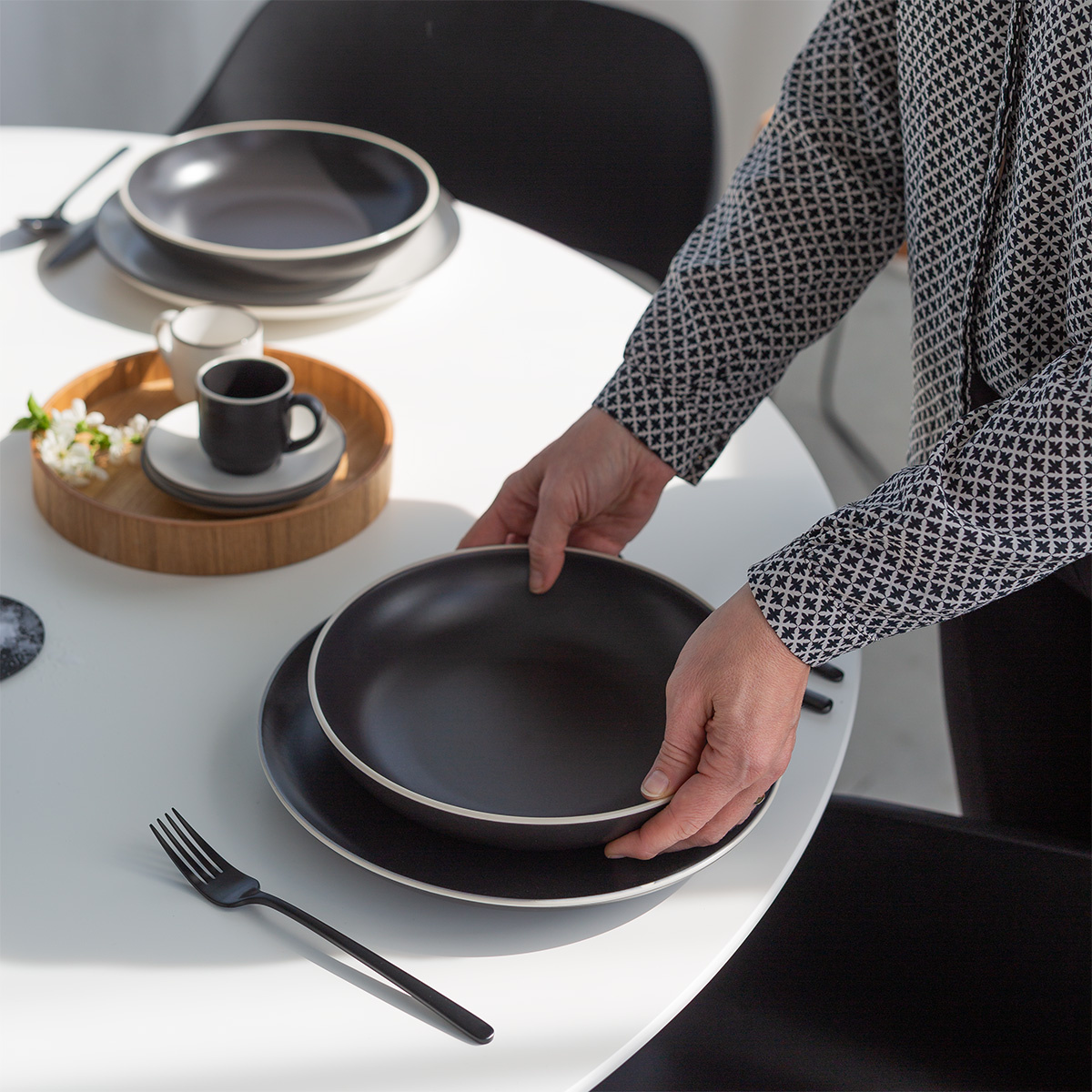 Set tanierov 18 ks | Elements Yin & Yang black