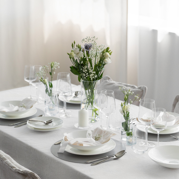 Štartovací set riadu 60 ks | Premium Platinum silver
