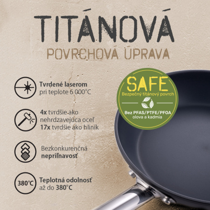 Hrniec s titánovým povrchom krémový Ø 24 cm - Saturn Terra Lunasol