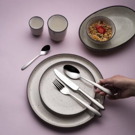 Porcelánový set 16 ks - Gaya Atelier sivé fŕkané