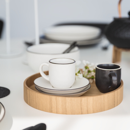 Okrúhly podnos Ø 22 cm, H: 3.5 cm – Elements Wood jaseň