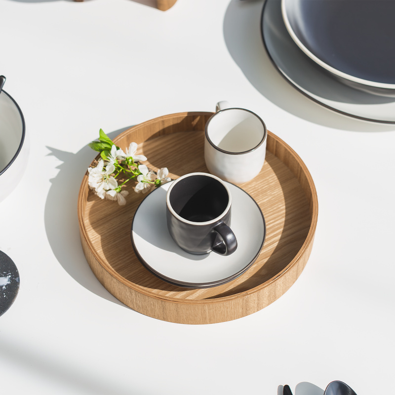 Okrúhly podnos Ø 22 cm, H: 3.5 cm – Elements Wood jaseň