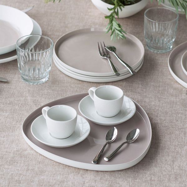 Mokka podšálka 12 cm — Fine Dining White Frosty