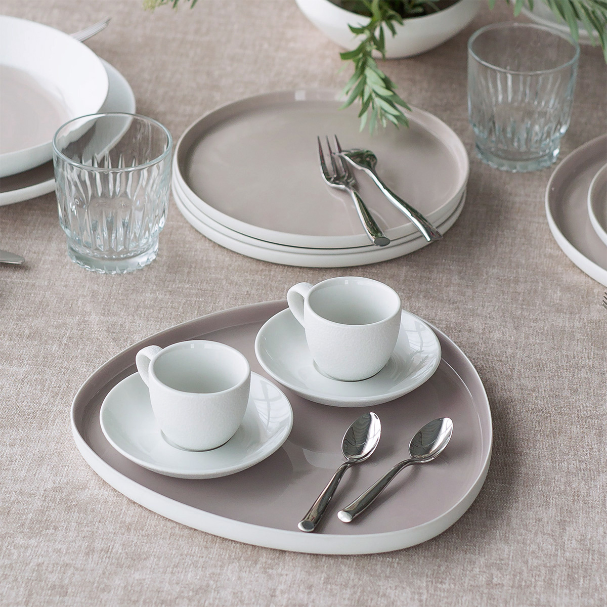 Mokka podšálka 12 cm — Fine Dining White Frosty