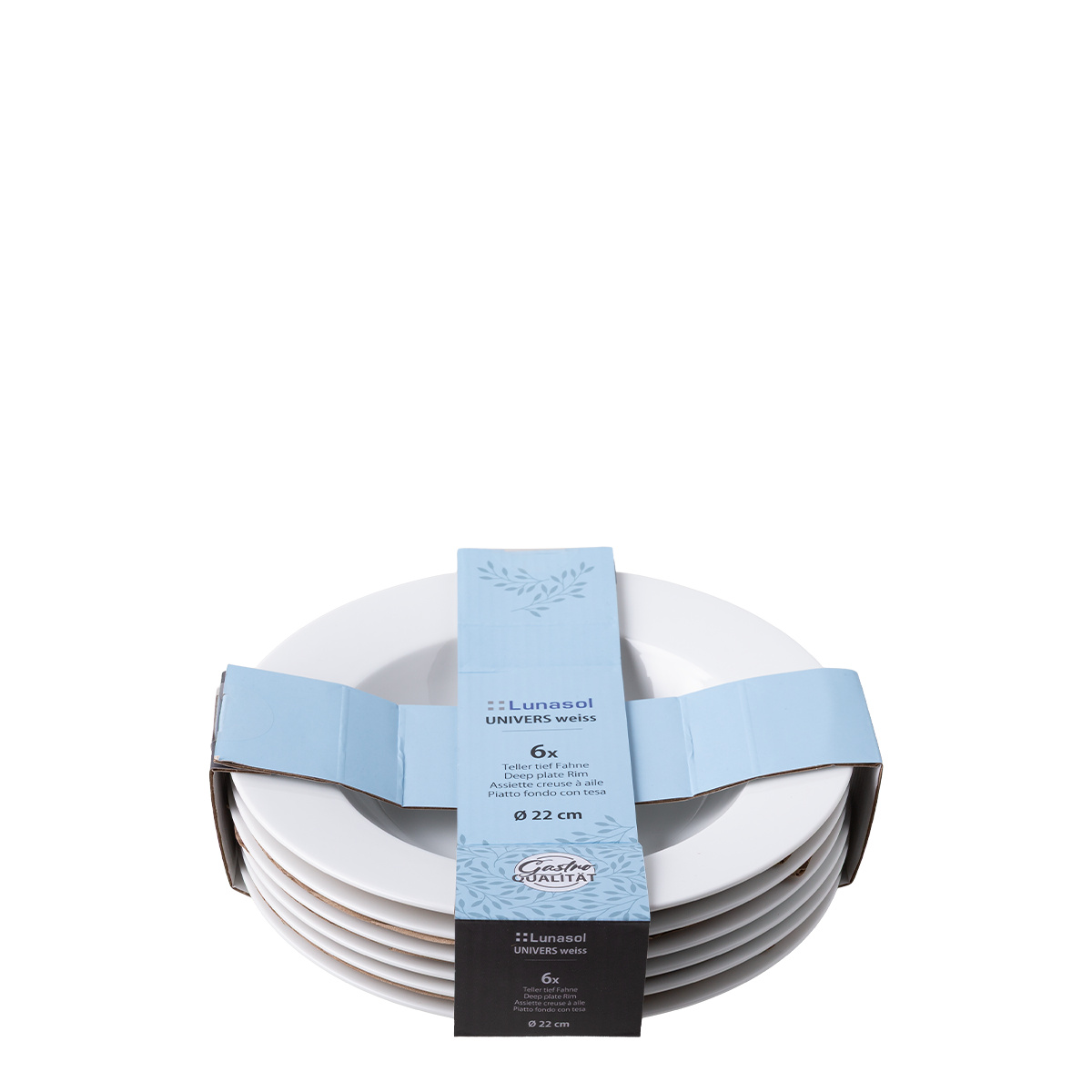 Tanier hlboký 22 cm set 6 ks — UNIVERS biely