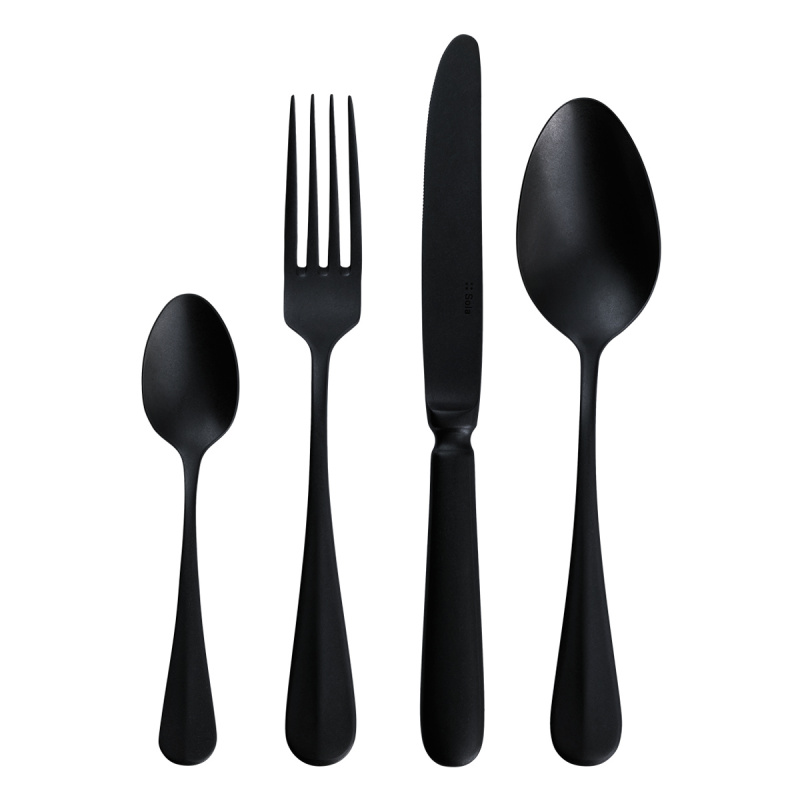 Príborový set 24 ks - Baguette Vintage čierny