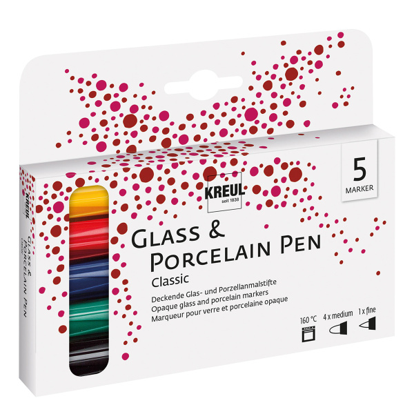 Fixky na porcelán a sklo sada 5 ks – KREUL