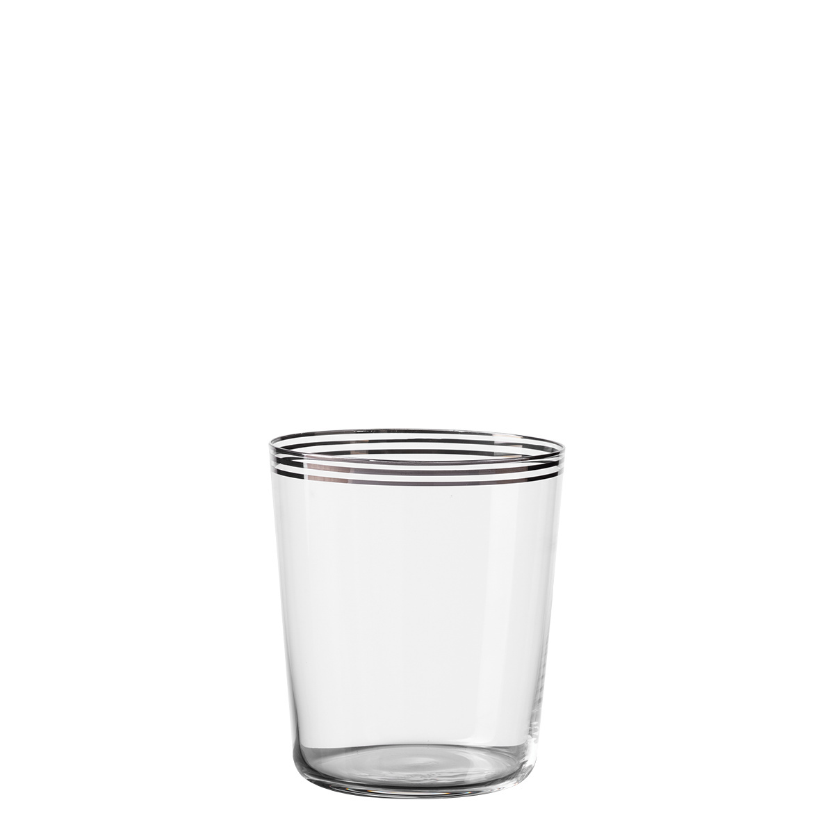 Poháre Tumbler s tromi pruhmi v platinovej farbe 440 ml set 6 ks - 21st Century Glas