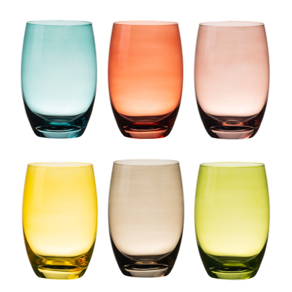 Poháre Tumbler farebné 460 ml 6 ks — Optima Glas Lunasol