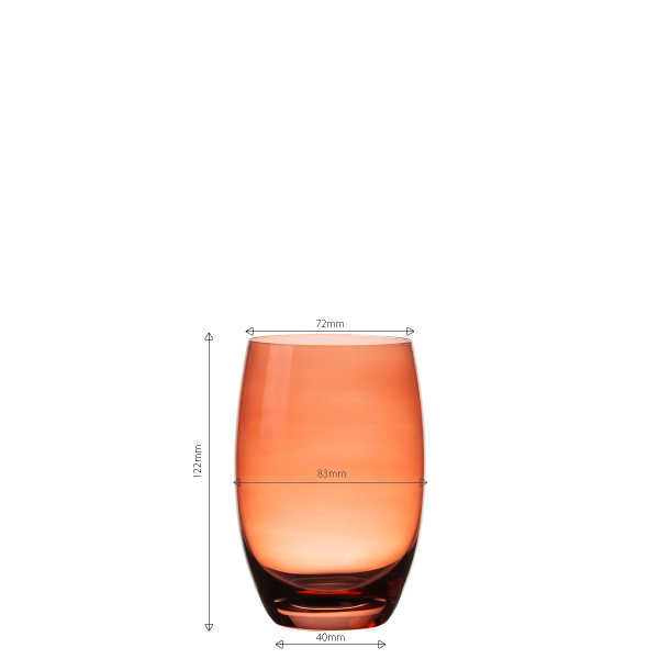 Poháre Tumbler červené 460 ml 6 ks - Optima Glas Lunasol