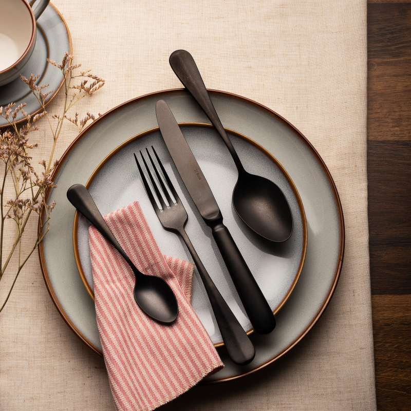 Príborový set 24 ks - Baguette Vintage čierny