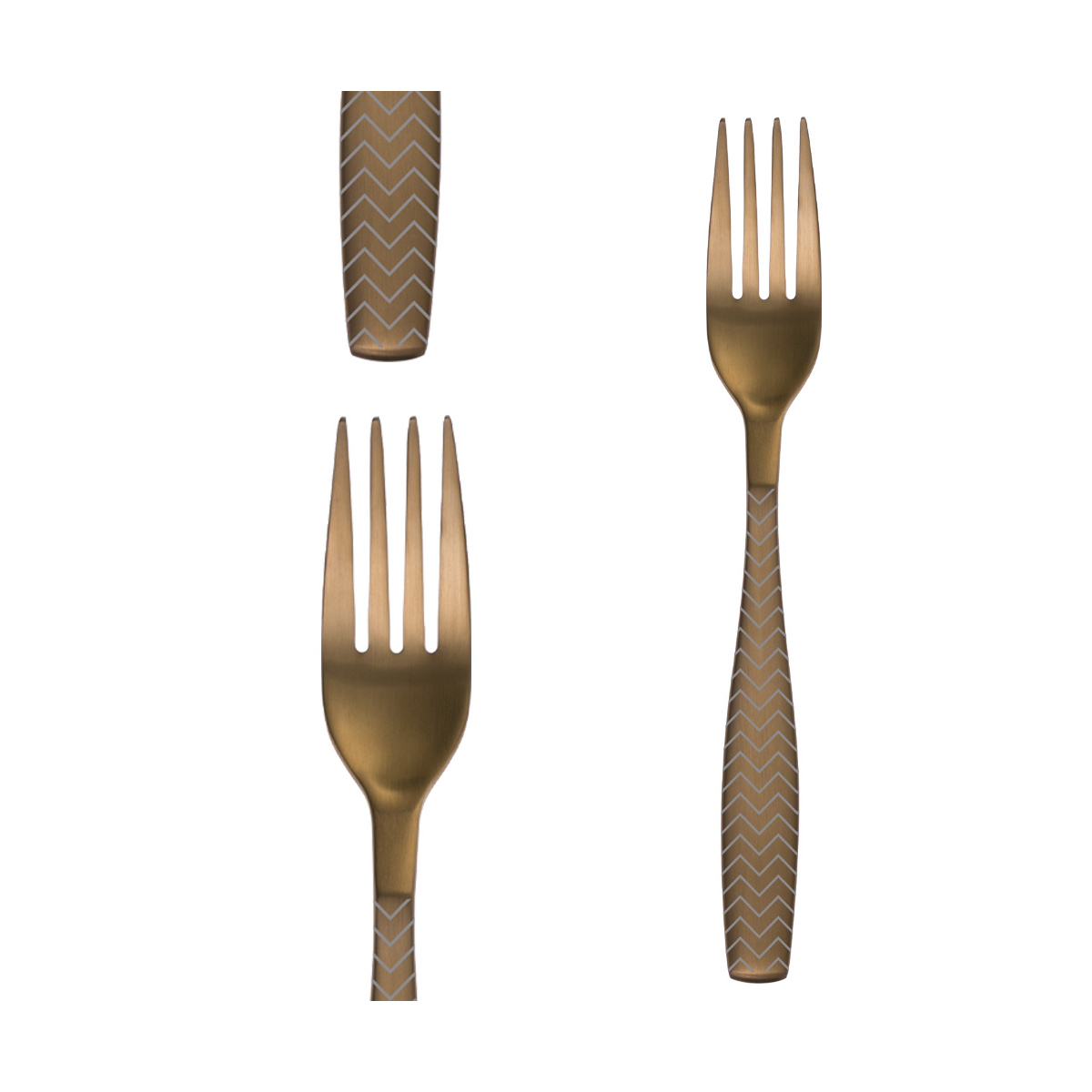 Príborový set 24 ks - Gaya All Satin zlatý - Chevron