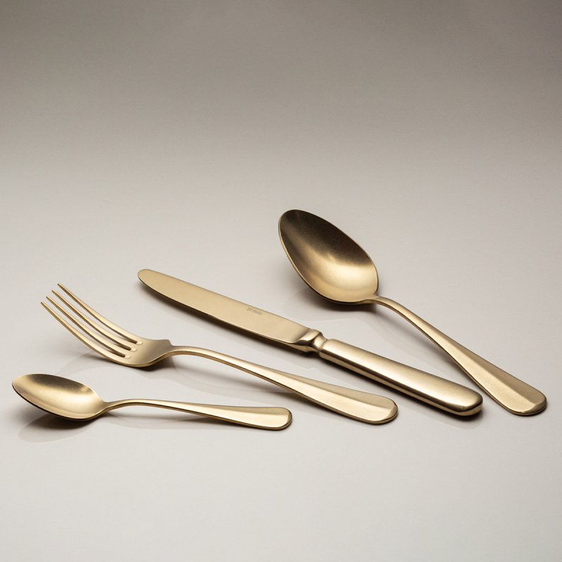 Príborový set 16 ks - Baguette Vintage PVD Champagne Stone Wash