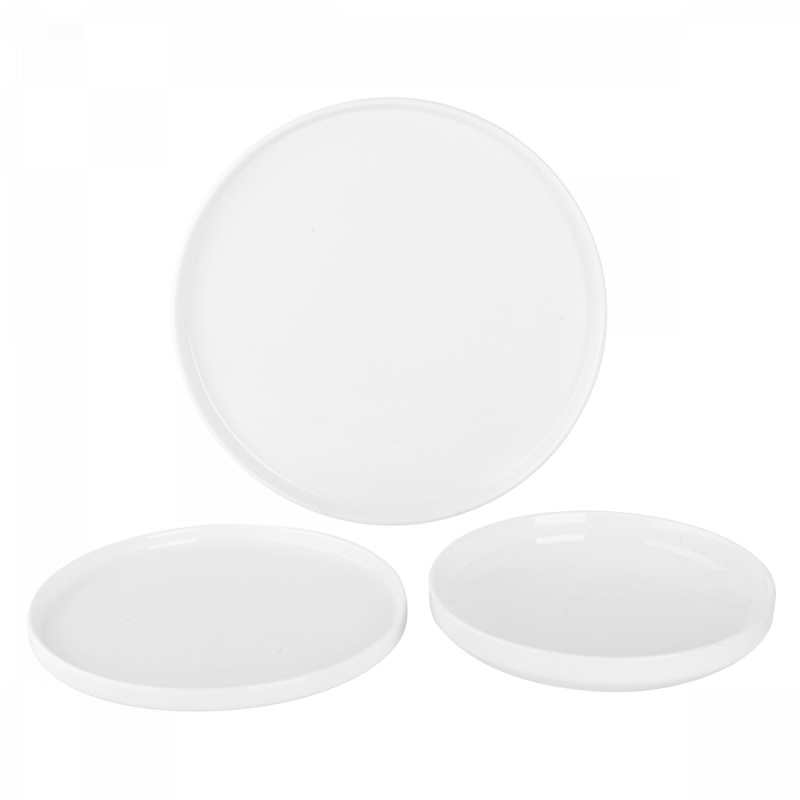 Set bielych tanierov U-Coupe 12 ks — Flow Lunasol