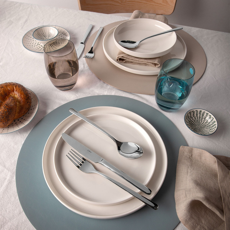 Set bielych tanierov U-Coupe 12 ks — Flow Lunasol