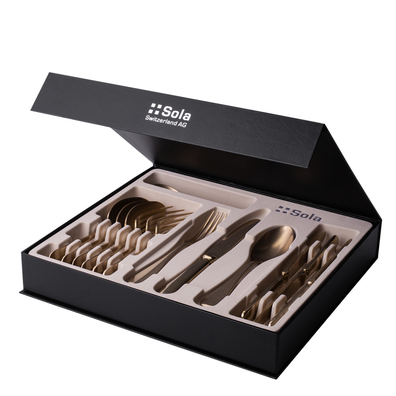 Príborový set 16 ks - Baguette Vintage PVD Champagne Stone Wash
