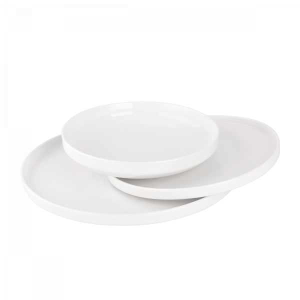 Set bielych tanierov U-Coupe 12 ks — Flow Lunasol