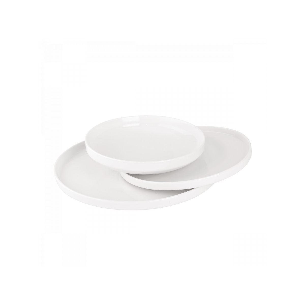 Set bielych tanierov U-Coupe 12 ks — Flow Lunasol