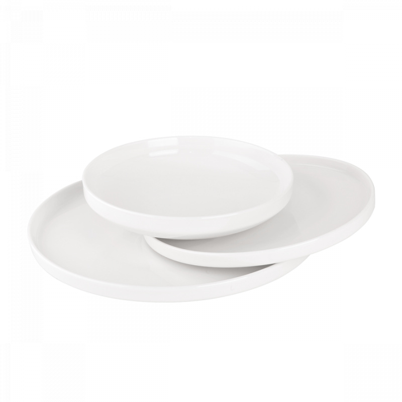 Set bielych tanierov U-Coupe 12 ks — Flow Lunasol