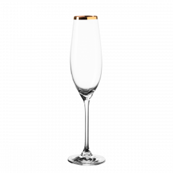 Pohár na šampanské s pozláteným okrajom 210 ml - Premium Glas Crystal