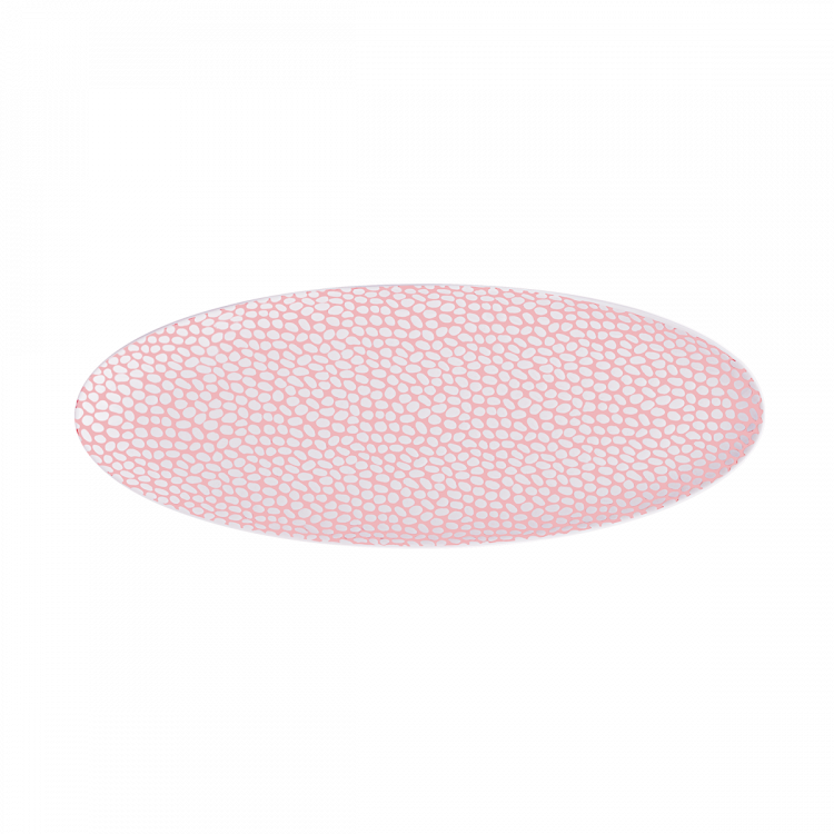 Oválny tanier štruktúrovaný skin / biely 33 x 13 cm - Flow