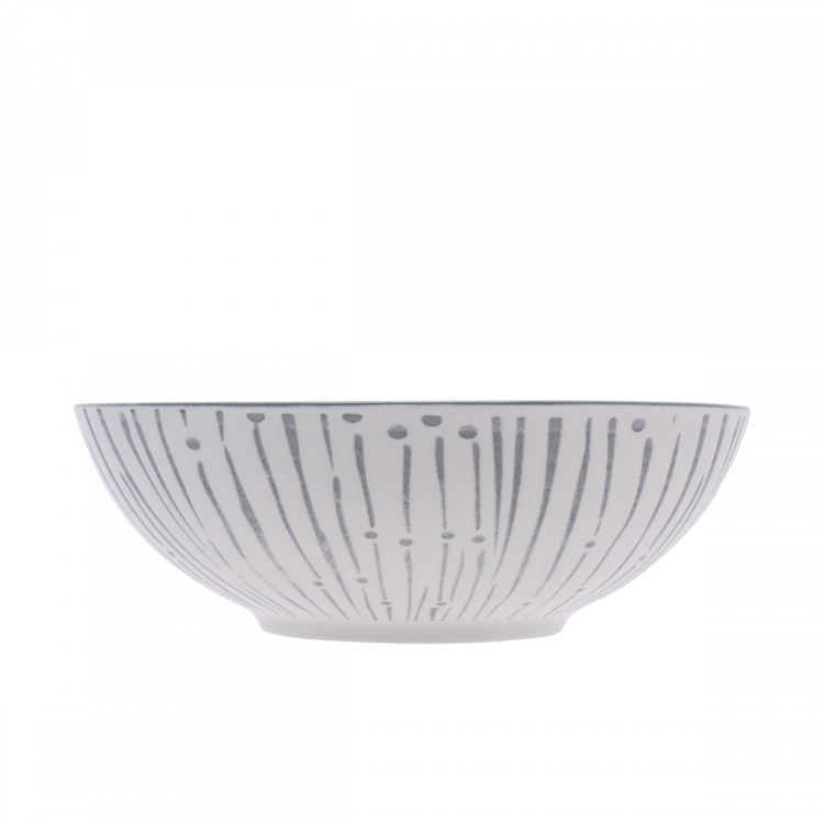 Miska na cereálie biela / svetlo-sivá 17,8 cm - Basic