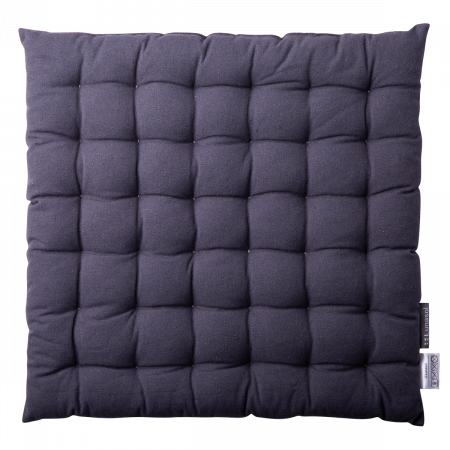 Oceľový sivý bavlnený vankúš na stoličku 40 x 40 x 4 cm – Basic Ambiente