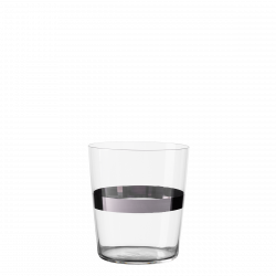 Poháre Tumbler s pruhom v platinovej farbe 440 ml set 6 ks - 21st Century Glas Lunasol META Glass
