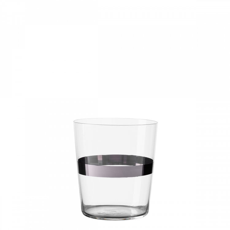 Lunasol - Poháre Tumbler s pruhom v platinovej farbe 440 ml set 6 ks - 21st Century Glas Lunasol META Glass (322176)