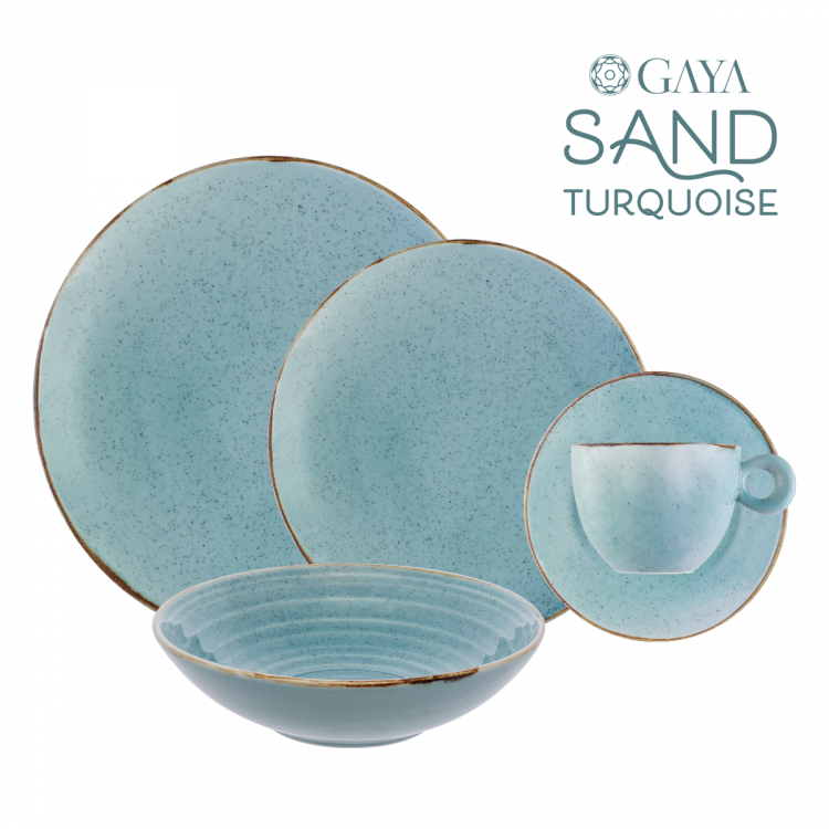 Porcelánový set 30 ks - Sand tyrkysový – Gaya