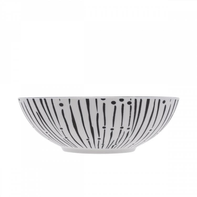 Miska na cereálie biela / čierna 17,8 cm - Basic