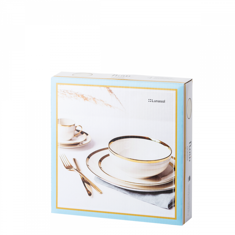Dezertný tanier so zlatým lemom Coupe 20.5 cm set 4 ks – Flow