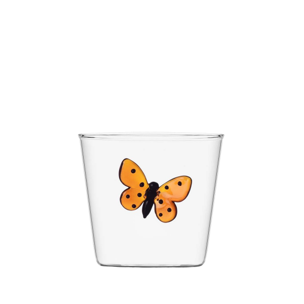 E-shop Pohár s oranžovým motýľom 350 ml