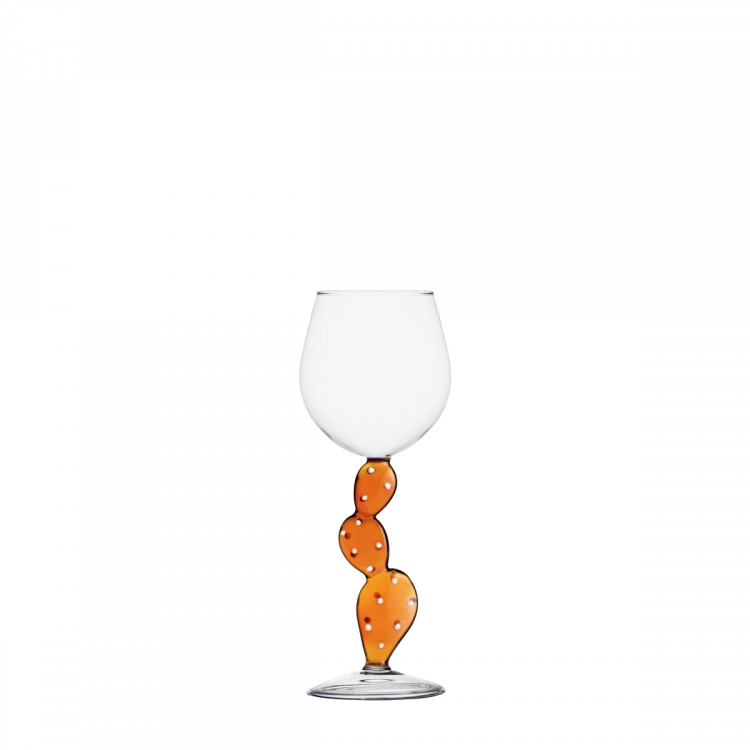 Pohár na víno kaktus oranžový